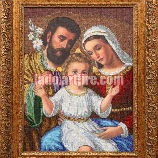 The Holy Family Religious Picture Bead Embroidery Diy Kit Lado