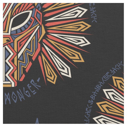 Black Panther Erik Killmonger Tribal Mask Icon Fabric