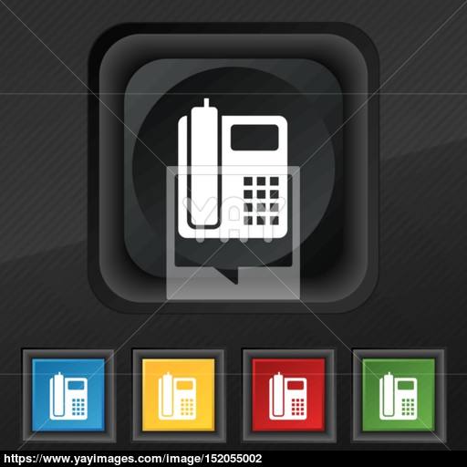 Home Phone Icon Symbol Set Of Five Colorful, Stylish Buttons