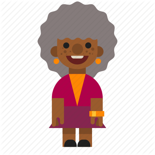 Black, Female, Grandma, Laughing, Old, Smiling, Woman Icon