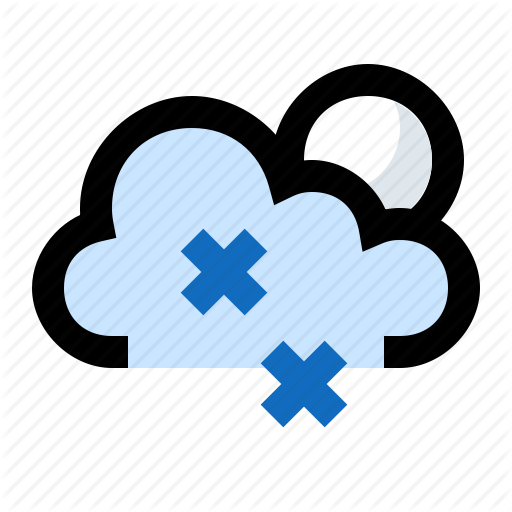 Blizzard, Cloud, Moon, Night, Snow, Snowing, Snowstorm Icon
