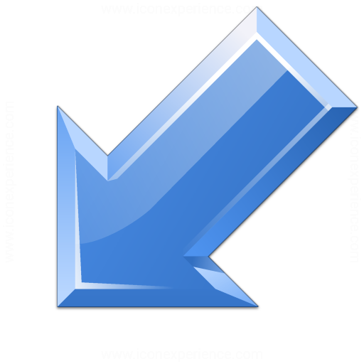 Iconexperience V Collection Arrow Down Left Blue Icon
