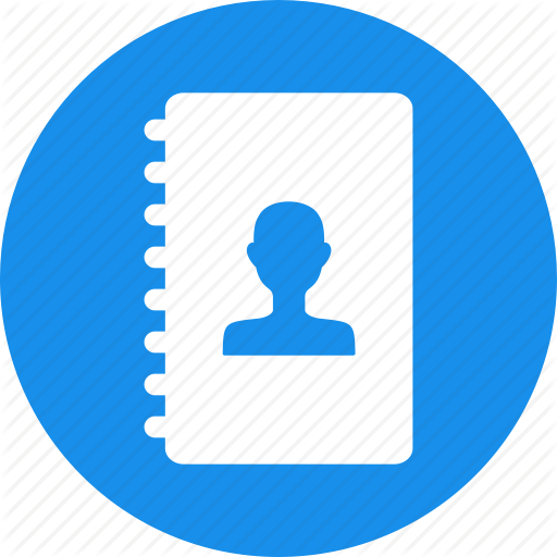 Address, Addressbook, Blue, Book, Circle, Contacts, Directory Icon