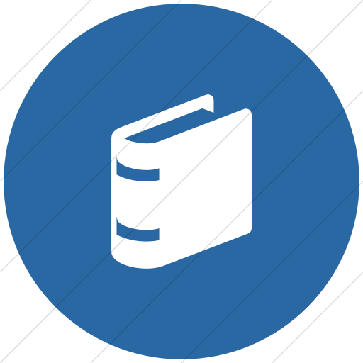 Flat Circle White On Blue Raphael Book Icon