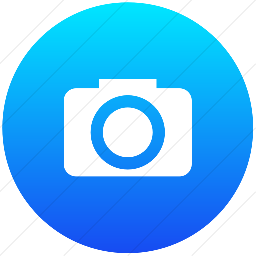 Flat Circle White On Ios Blue Gradient Raphael Camera Icon