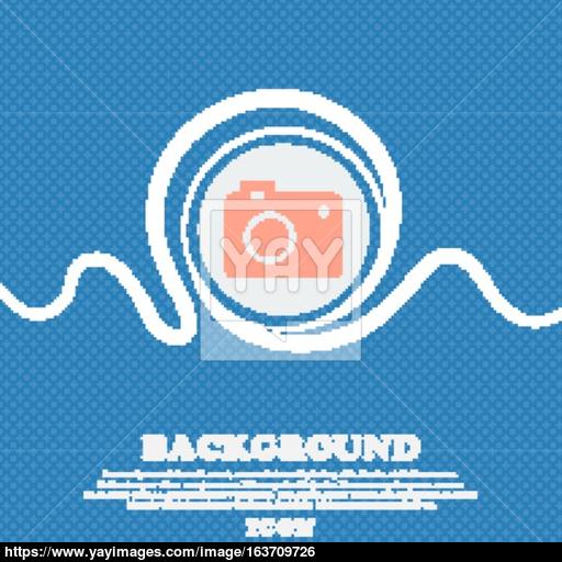 Camera Icon Sign Blue And White Abstract Background Flecked