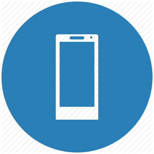 Blue, Mobile, Phone, Round Icon
