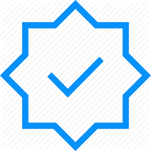 Achievement, Badge, Blue, Check, Contest, Medal, Star, Winner Icon