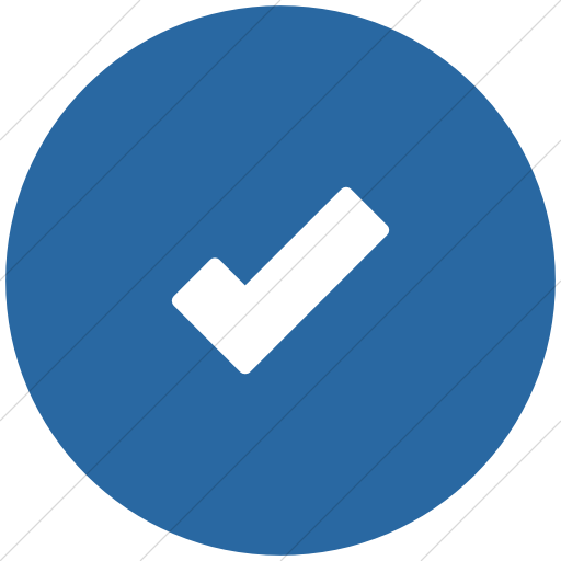 Flat Circle White On Blue Foundation Check Icon