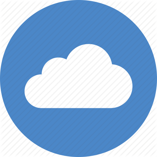 Blue, Circle, Cloud, Computing, Hosting, Services, Storage Icon