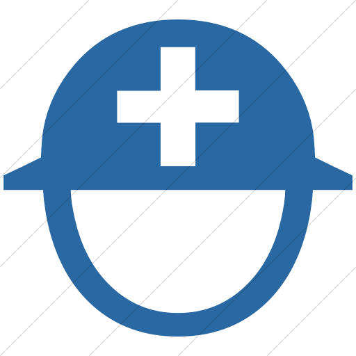 Simple Blue Classica Helmet With White Cross Icon