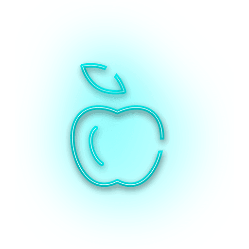 Neon Blue Apple Icon