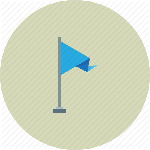 Blue, Flag, Pin, Street Icon