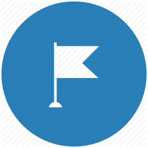 Blue, Flag, Point, Pointer, Round Icon