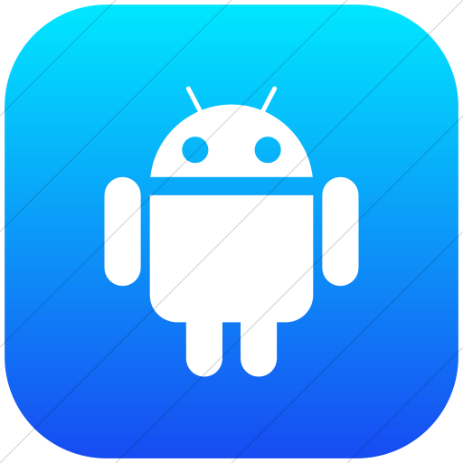 Flat Rounded Square White On Ios Blue Gradient Social