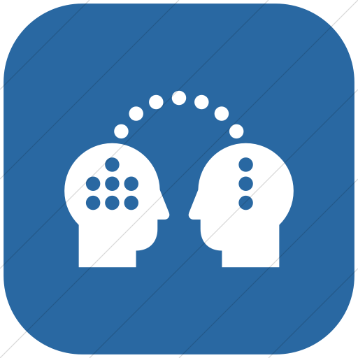 Flat Rounded Square White On Blue Iconathon Knowledge