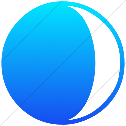 Simple Ios Blue Gradient Classica Waxing Crescent Moon Icon
