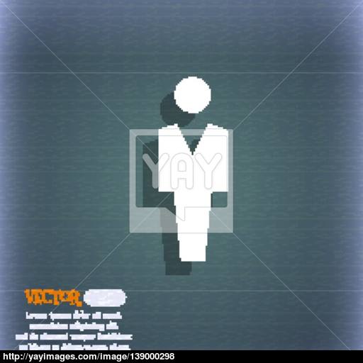 Human, Man Person, Male Toilet Icon Symbol On The Blue Green