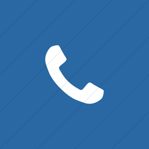 Flat Square White On Blue Bootstrap Font Awesome Phone Icon