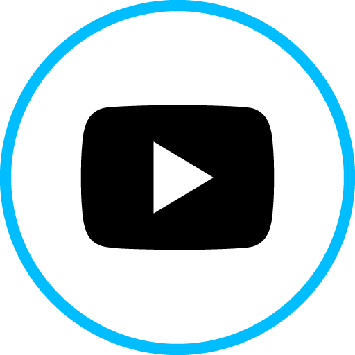 Youtube Play Free Social Media Blue Round Outline Icon Design