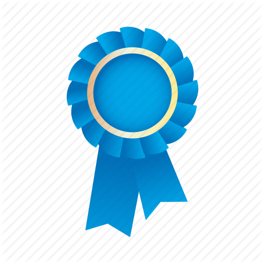 Award, Badge, Blue, Medal, Prize, Ribbon Icon