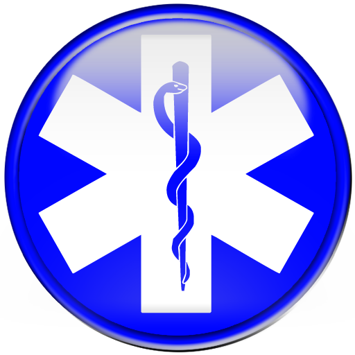Blue Star Of Life Symbol Button Clipart Image