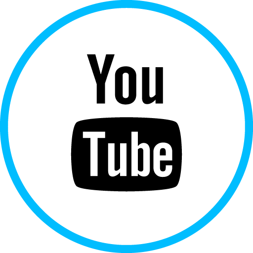 Youtube Free Social Media Blue Round Outline Icon Design