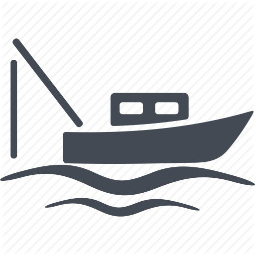 Boat, Fishing, Fishing Rod, Sea Icon
