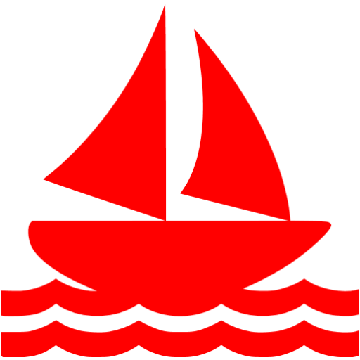 Red Sail Boat Icon