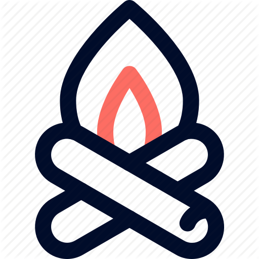 Bonfire, C Fire, Line, Minimalist Icon
