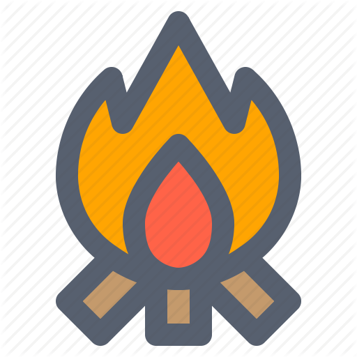 Bonfire, Campfire, Camping, Fire, Flame Icon