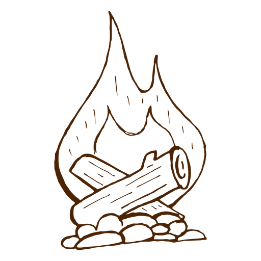Hand Drawn Camping Bonfire Icon