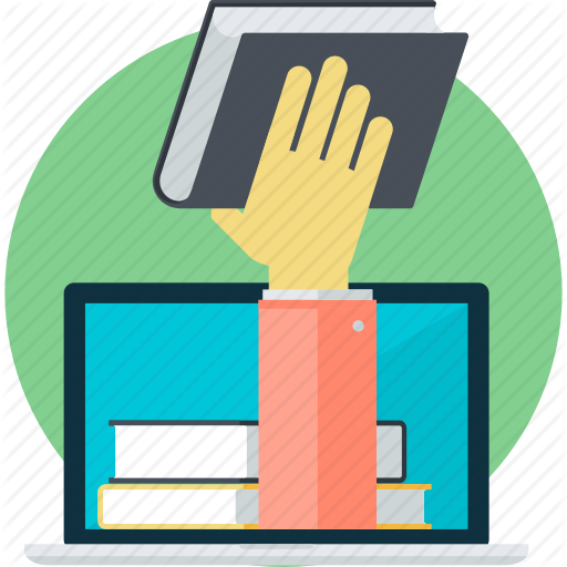 Books, E Book, Education, Learning, Online, Round Icon