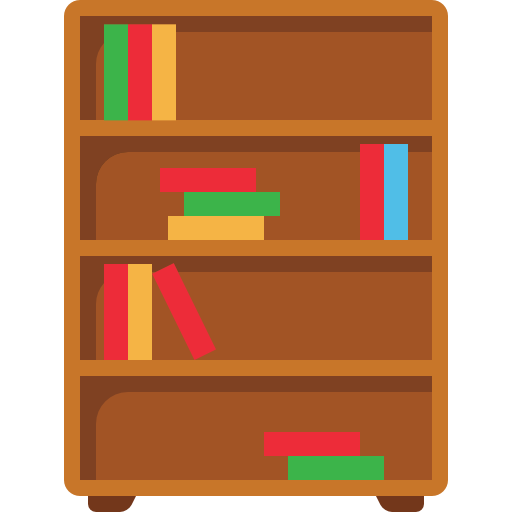 Bookshelf, Library, Book, Storage, Bookcase, Furniture Icon