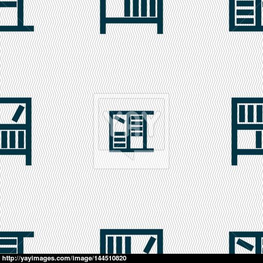 Bookshelf Icon Sign Seamless Abstract Background With Geometric