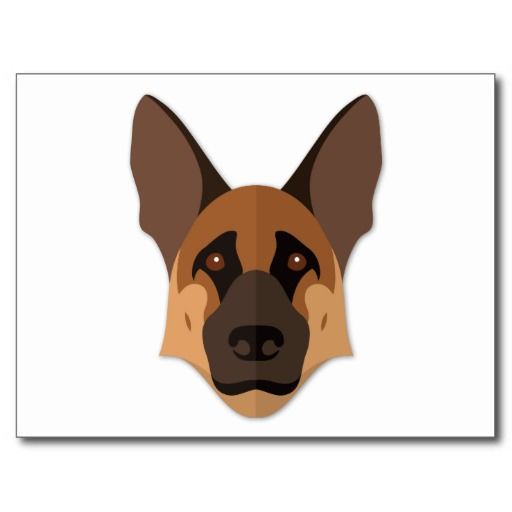 Cartoon German Shepherd Front