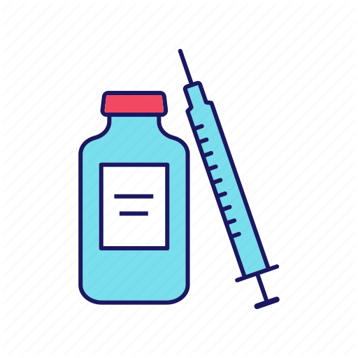 Drug, Injection, Medication, Medicine, Syringe, Vaccine, Vial Icon