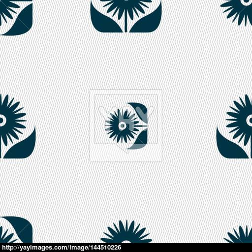 Bouquet Of Flowers With Petals Icon Sign Seamless Abstract
