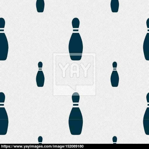 Pin Bowling Icon Sign Seamless Pattern With Geometric Texture