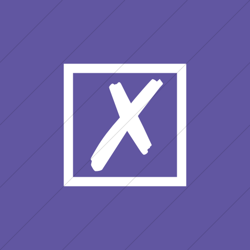 Flat Square White On Purple Classica Ballot Box With X Icon