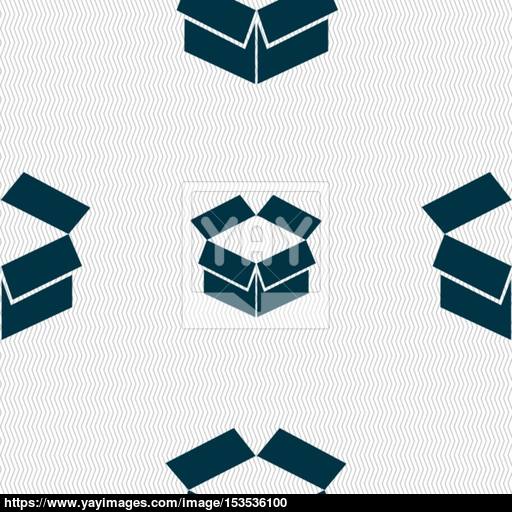 Open Box Icon Sign Seamless Pattern With Geometric Texture