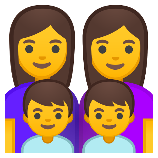 Family Woman Woman Boy Boy Icon Noto Emoji People Family Love