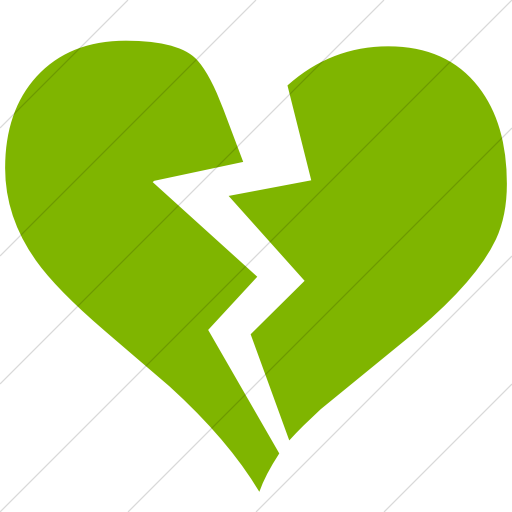Simple Green Classica Broken Heart Icon