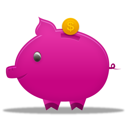 Piggy Bank Icon Black