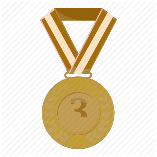 Achievement, Bronze, Cartoon, First, Medal, Victory, Winner Icon