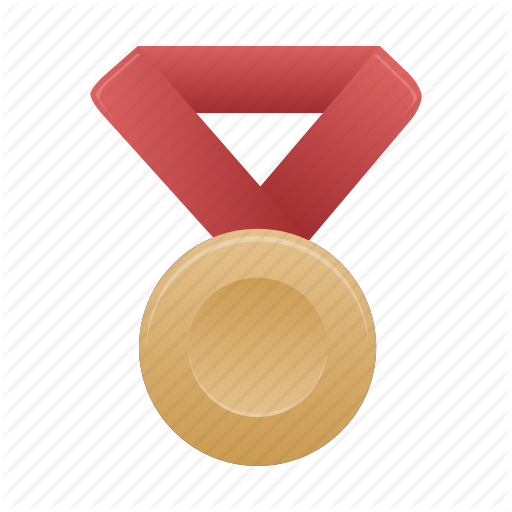 Award, Badge, Bronze, Medal, Prize, Red Icon
