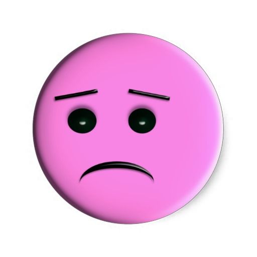 Sad Pink Face Classic Round Sticker