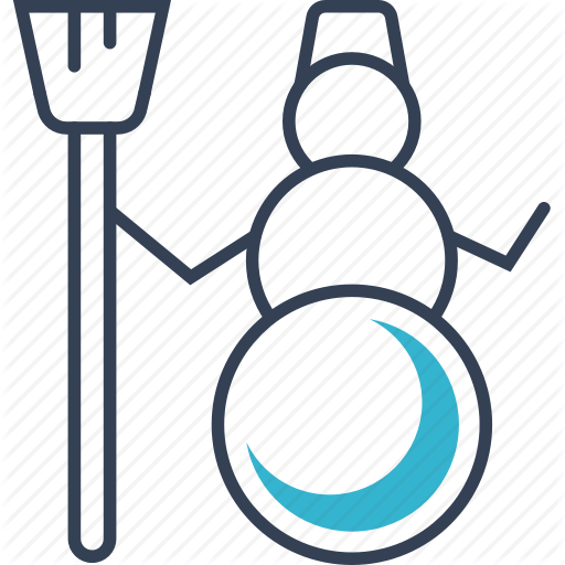 Broom, Snow, Snowman, Winter Icon