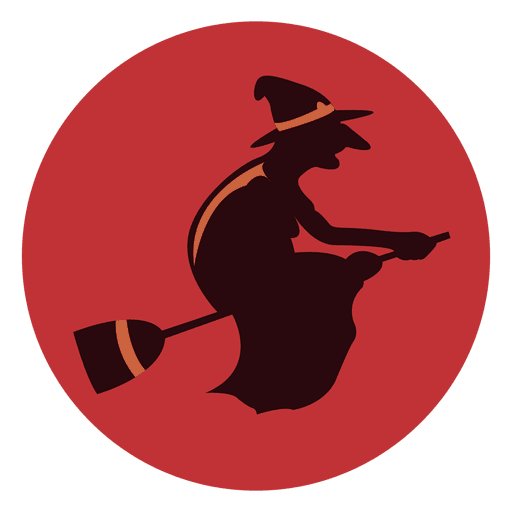 Witch Broom Circle Icon