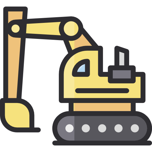Excavator, Construction, Buildings, Bulldozer Icon